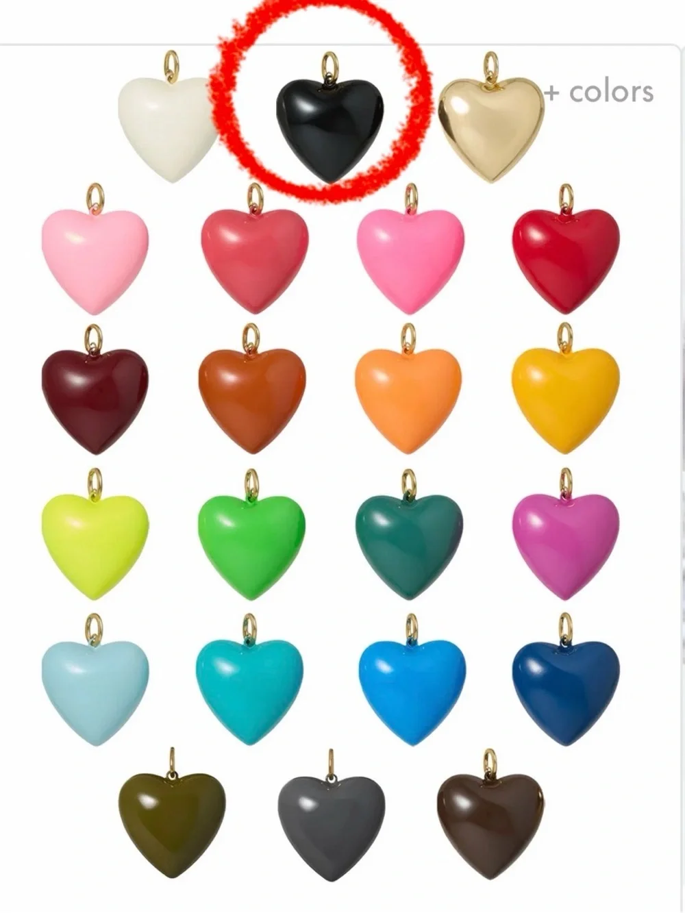 Roxanne Assoulin The Mini Puffy Black Heart Charms NEW